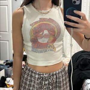 Hollister White Graphic Tank Top​